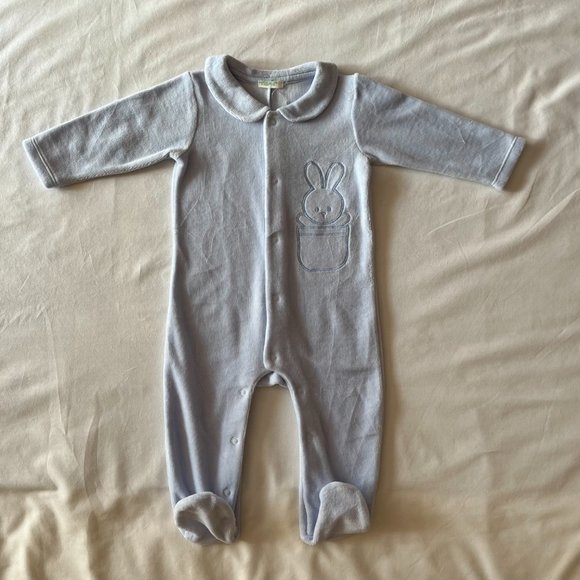 United Colors of Benetton Blue Bunny Sleepsuit 3-6 Months NWOT - Picture 2 of 10
